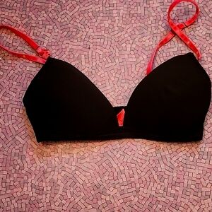 Elegant Black and Pink Bikini Top